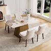 Set of 2 Modern Chenille Upholstered Dining Chairs,Double-Layer Accent Chairs with Curved Solid Wood Legs for Dining Room-Baofuwish - 3 of 4