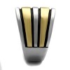 Slickblue Women’s Two-Tone Ring, Gold & Silver Stripes with Jet Epoxy on Wide Black Stainless Steel Band, Size 5–10 - 4 of 4