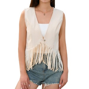 MISSKY New Tassels Fringe Sleeveless Vest Cardigan Waistcoat Jacket Outwear Tops - 1 of 4