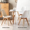 Modern Dining Chairs Set of 4, Modern PU Leather Dinner Chairs, Upholstered Seat  Kitchen Side Chairs for Living Room Office - 4 of 4