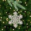 Northlight Snowflake Shaped Wooden Cut-Out Christmas Ornaments - 4.75" - White - Set of 4 - 2 of 4