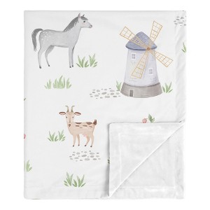 Sweet Jojo Designs Boy or Girl Gender Neutral Unisex Baby Swaddle Blanket Farm Animals - 1 of 4
