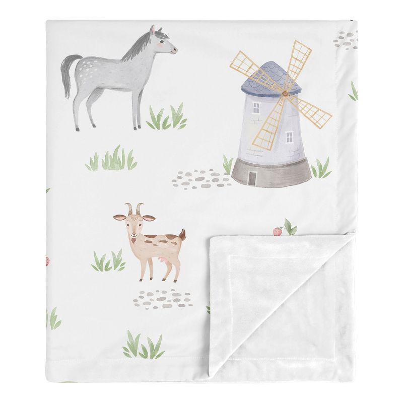 Sweet Jojo Designs Boy or Girl Gender Neutral Unisex Baby Swaddle Blanket Farm Animals, 1 of 6