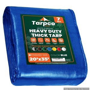 Tarpco Safety Heavy Duty 7 Mil Tarp Cover, UV Resistant, Rip Proof for Roof, Camping, Patio, Pool, Boat - 1 of 4