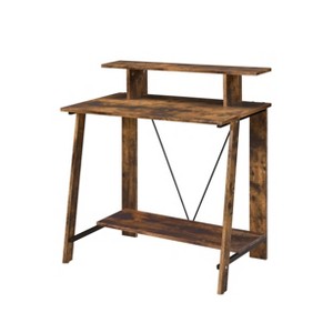 NicBex Home Office Desk 32.5" L Modern Writing Desk with Desktop Shelf, Bottom Shelf and Wooden Desktop for Office, Study, Living Room - 1 of 4