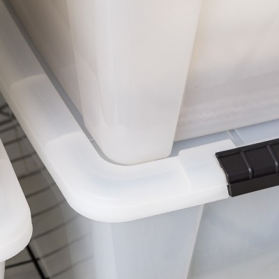 13.5 Quart White Stackable Plastic Storage Bins with Lids, 8 Pack