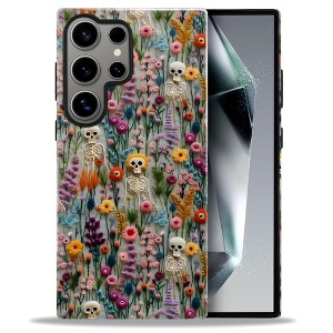 BONGEEK Case Compatible with Samsung Galaxy S25 Ultra,Scratch Resistant Hybrid 2-Layer Hard Shell Bright Phone Case, Bloom Floral Halloween - 1 of 4