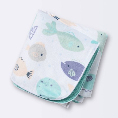 Image of Plush Velboa Baby Blanket - Cloud Island™ Fish