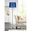 360 Lighting Modern Floor Lamp Standing 62 1/2" Tall Brushed Nickel Silver Crystals Medium Blue Satin Drum Shade for Living Room Bedroom Office House - 2 of 4