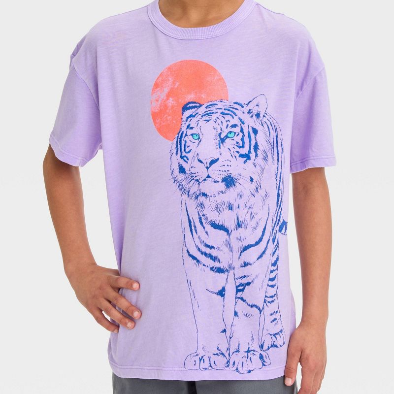 Boys' Short Sleeve Tiger Graphic T-Shirt - Cat & Jack™ Purple, 3 of 5