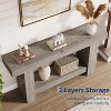Solid Wood Console Table - Rustic Log Color Frame Design for Entryway & Living Room - 4 of 4