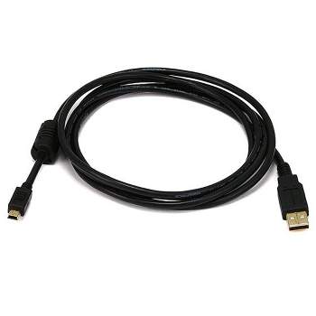 Monoprice USB 2.0 Cable - 3 Feet - Black | USB Type-A Male to USB Mini Type-B 5-Pin, 28/24AWG, Gold Plated For Digital Camera, Cell Phones, PDAs, MP3