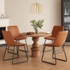 PAGED Dining Chairs Set of 2 Modern Living Room Chair with Rattan Back and Metal Frame, Boucle Accent Chair for Kitchen, Dining Room - 2 of 4
