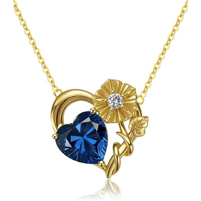 Molenia Birthstone Heart Necklace for Women: 936 Sterling Silver Heart Pendant with Birthstone Romantic Jewelry Gifts for Mom Her Birthday Christmas