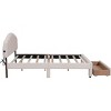 Streamdale Teddy Fleece Queen Size Upholstered Platform Bed with Drawer, Beige - 4 of 4