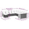vidaXL 12 Piece Patio Sofa Set with Cushions Black Poly Rattan - Black and Cream Without Table - 3 of 4