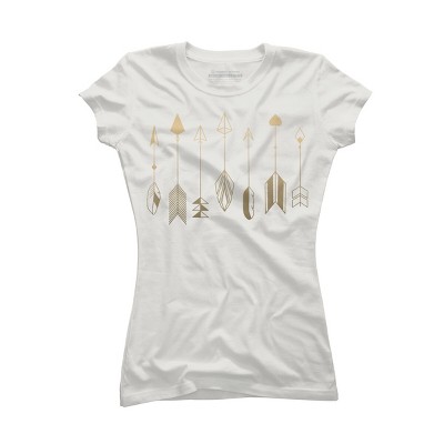 Junior's Design By Humans Be Brave Little Arrow (gold) By staceyroman T-Shirt
