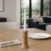 Natural Wood Candle Holder - Rustic Wooden Taper Candlestick Holder for Dining Table Centerpieces, Coffee Table Styling, and Home Accents - 6", Tan - 3 of 4