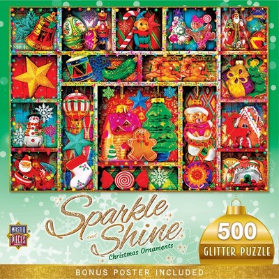 MasterPieces 500 Piece Glitter Jigsaw Puzzle - Christmas Ornaments