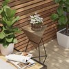 JIONJOY Contemporary Triangle Side Table with Wood Top & Metal Base - 4 of 4