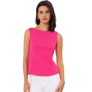 INSPIRE CHIC Women's Boat Neck Work Office Sleeveless Basic Summer Cami Tank Top - 1 of 4