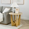 Round Coffee Table, Wooden Cocktail Table, Farmhouse Center Sofa Side Table, Circular Tea Table for Small Spaces Living Room Office - image 2 of 4