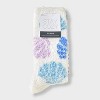 Women's Seashells 2pk Cozy Crew Socks - Blue/Purple/Ivory 4-10 - 2 of 3
