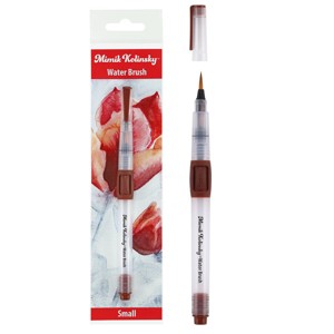Mimik Kolinsky Synthetic Water Brush, Small Round 3 mm - Handmade in Germany, Watercolor Brushes with Highly Absorbent Bristles, See-Through Water - 1 of 4