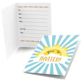 Big Dot of Happiness You Are My Sunshine - Fill-In Baby Shower or Birthday Party Invitations (8 count)