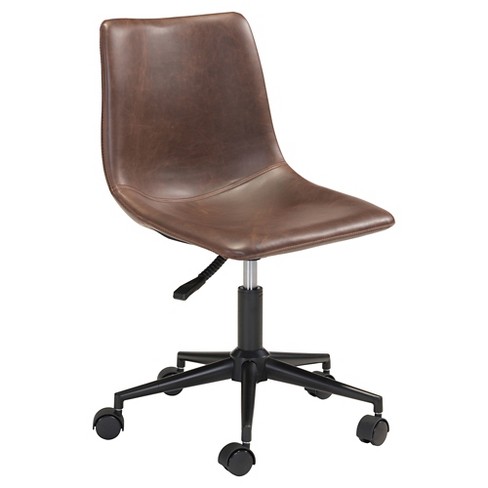 Sculpted Upholstered And Metal Adjustable Armless Office Chair