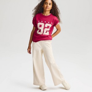 Girls' Short Sleeve 100% Cotton 'Camo 82' Oversized Graphic T