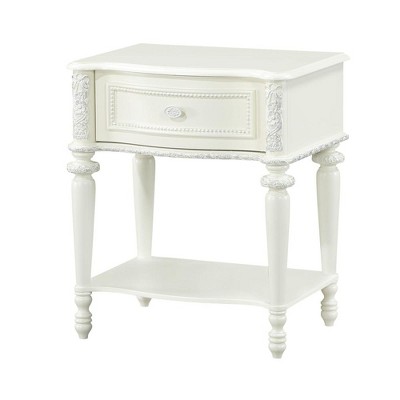 Acme Furniture,Dorothy Nightstand 1 Drawer, Ivory Finish