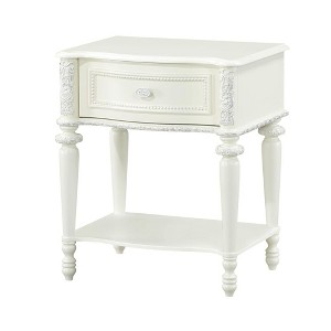 Acme Furniture,Dorothy Nightstand 1 Drawer, Ivory Finish - 1 of 4