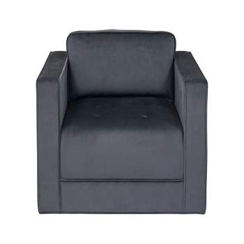 Madrid Upholstered 360 Degree Swivel Chair Gray - Martha Stewart