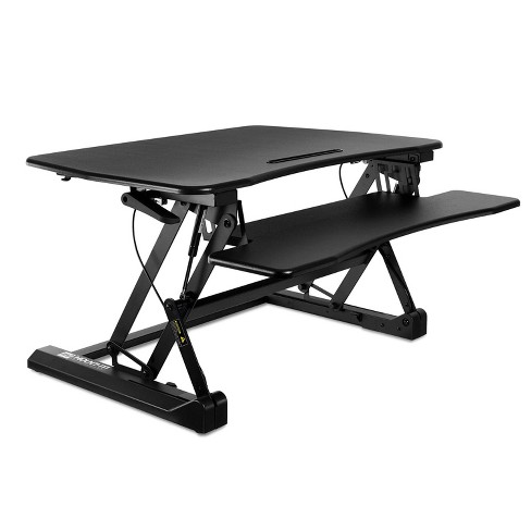 Large Ergo Height Adjustable Standing Desk Converter Black - True Seating :  Target