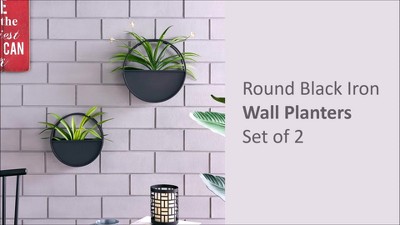 Steelside™ 2 Piece Set Metal Round Wall Planters - Black Iron Plant Holders  for Indoor Plants - Modern Transitional Style Wall Decor - Gift Idea for  Plant Lovers & Reviews