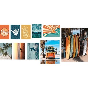 Retro Surf Gallery Poster Kit Giant Peel and Stick Wall Decal Blue/Orange/Yellow - RoomMates: Vinyl Modern Shapes for All Ages - 1 of 4
