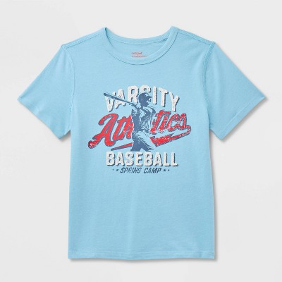 Kids' Adaptive Short Sleeve 4th of July Baseball Graphic T-Shirt - Cat & Jack™ Blue