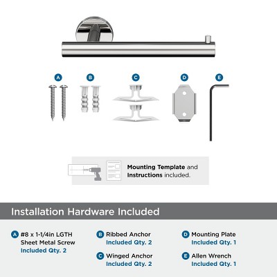 Polished Stainless Steel Modern Single Post Toilet Paper Holder