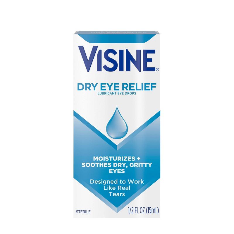Visine Dry Eye Relief Lubricating Eye Drops - 0.5 fl oz, 1 of 9