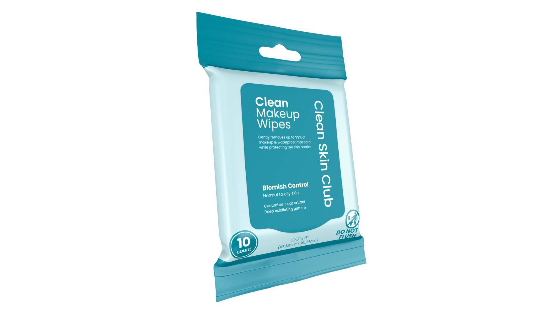 Clean Skin Club Makeup Facial Cleansing Wipes Blemish Control - 10ct