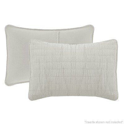 Gray Full Microfiber Reversible Quilt Set