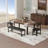 Extendable Rectangular Dining Table for 6, Modern Farmhouse Large Kitchen Table with Metal Legs, Space-Saving Dining Room Furniture for Apartments - 3 of 4