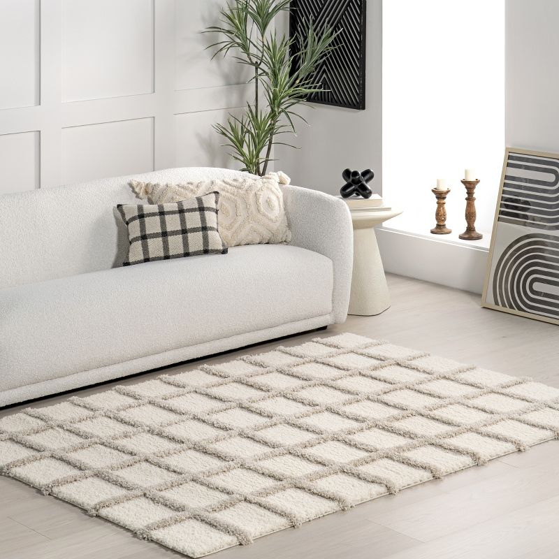 nuLOOM Christabel Checkered High-Low Shag Area Rug, 2 of 10