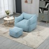 NicBex Boucle Fabric Bean Bag Chair for Adults and Kids,Lazy Sofa Chair with Armrests and Footstool,Modern Lounge Chair for Living Room - 2 of 4