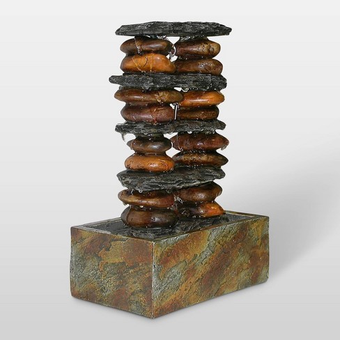 Alpine Corporation 12 Eternity Tabletop Fountain Stacked Rocks