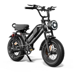 Eilleo 16" Fat Tire E-Bike – 750W Motor (920W Peak), 21.7 mph, 50–70 Mile Range, 48V 15.6Ah Battery, Dual Suspension, Shimano 6-Speed - 1 of 2
