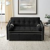 Modern 55.5" Pull Out Sleep Sofa Bed 2 Seater Loveseats Sofa Couch with side pockets - 4 of 4