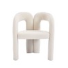 CAVINAS Velvet Accent Chair with Elephant Feet,Arm Chair Curved Circular Backrest,Upholstered Lounge Accent Chair for Living Room,Beige,Set of 2 - 3 of 4