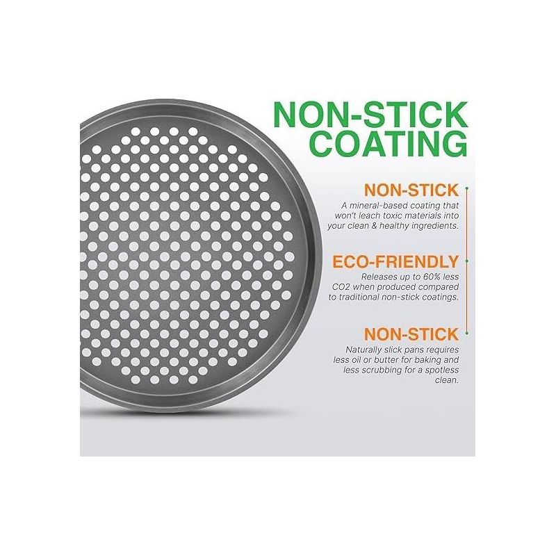 NutriChef Non-Stick Pizza Pan - Deluxe Nonstick Gray Coating Inside and Outside, 4 of 8